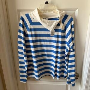 J Crew Blue and White Striped Top